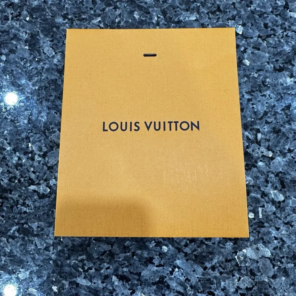Louis Vuitton Shopping Gift Envelope Adhesive Tape Bag 2026 Orange 9 x 7.5 x 3